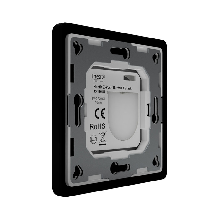 Heatit Z-Push Button 4 (matt fekete) - 4