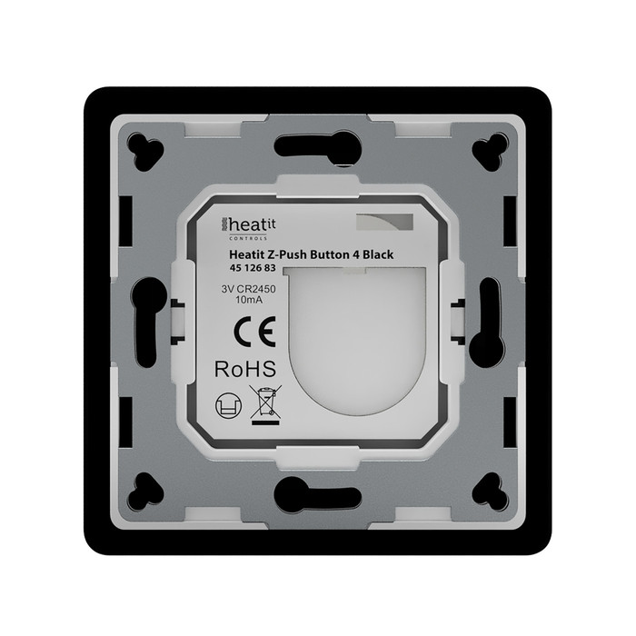 Heatit Z-Push Button 4 (matt fekete) - 5