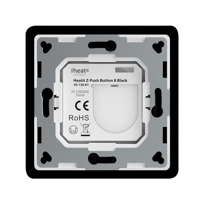 Heatit Z-Push Button 8 (matt fekete) - 5