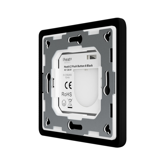 Heatit Z-Push Button 8 (matt fekete) - 6