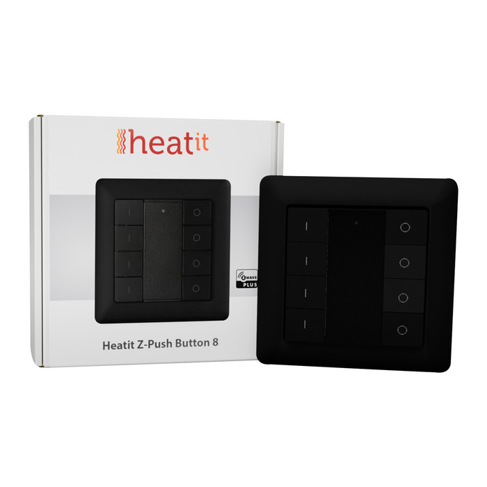 Heatit Z-Push Button 8 (matt fekete) - 9