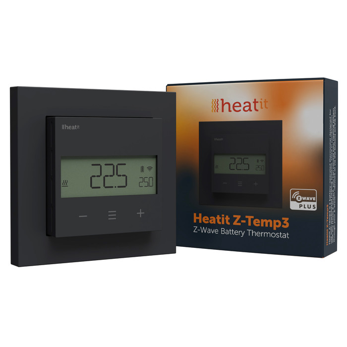 Heatit Z-Temp3 thermostat (matt fekete) - 3